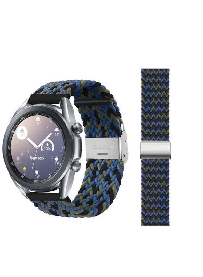 Perfii Adjustable Braided Solo Loop Band For Samsung Galaxy Watch 3 Camouflage Blue  - Image 1
