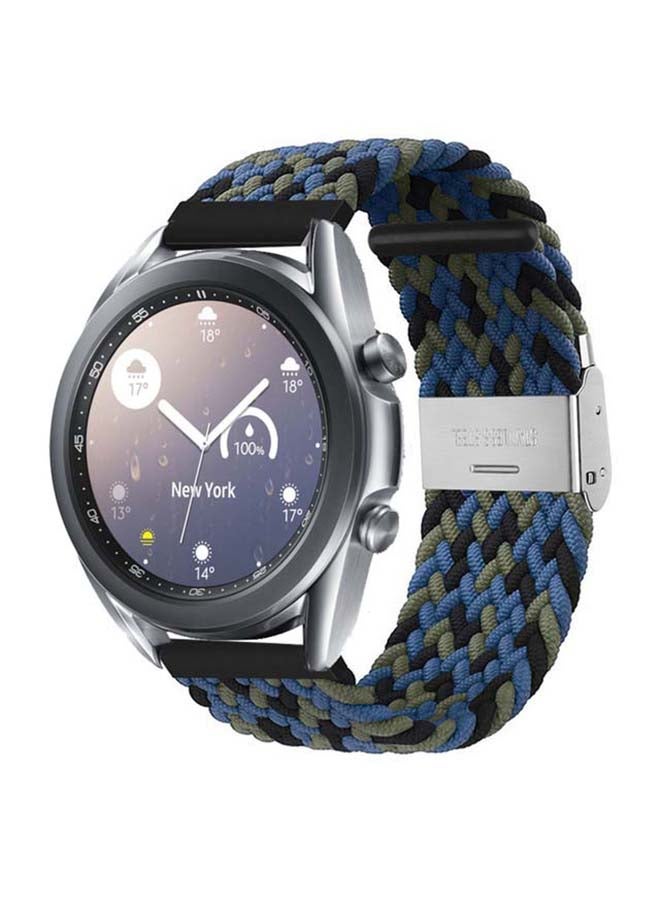 Perfii Adjustable Braided Solo Loop Band For Samsung Galaxy Watch 3 Camouflage Blue  - Image 2