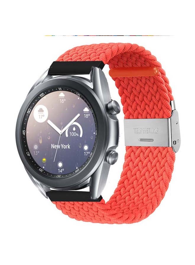 Perfii Adjustable Braided Solo Loop Band For Samsung Galaxy Watch 3 Electric Orange  - Image 2