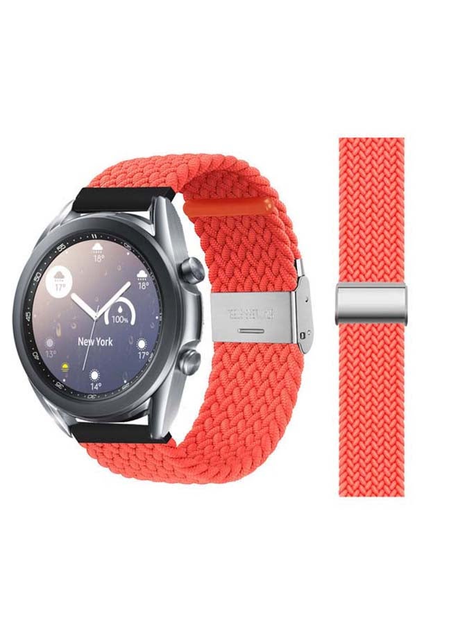 Perfii Adjustable Braided Solo Loop Band For Samsung Galaxy Watch 3 Electric Orange  - Image 1