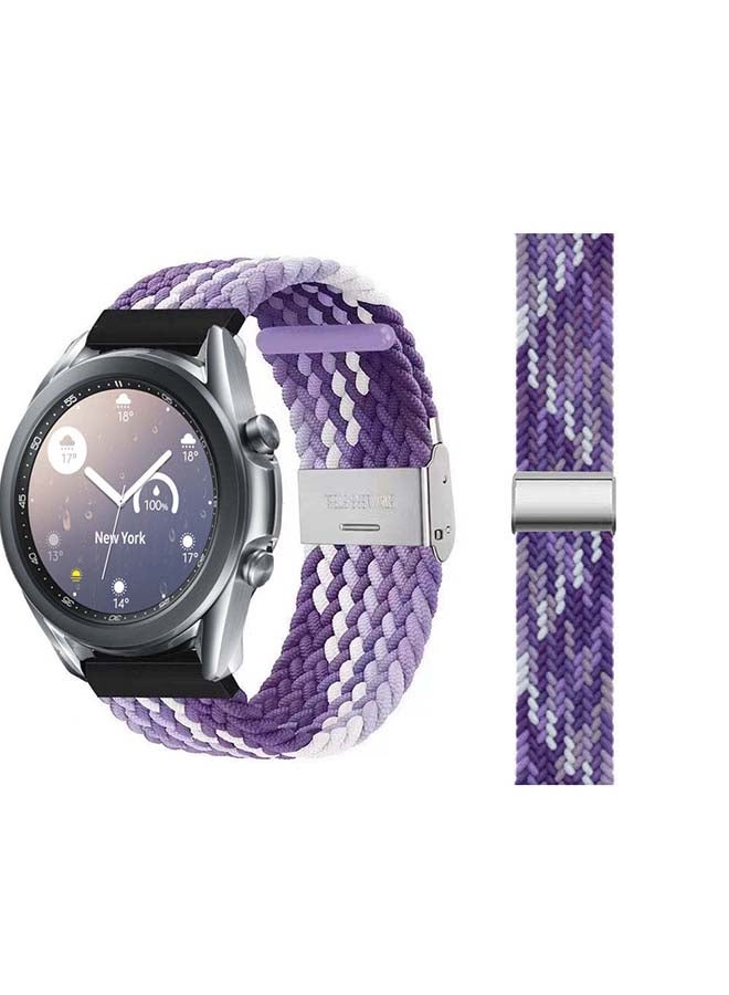 Perfii Adjustable Braided Solo Loop Band For Samsung Galaxy Watch 3 Grape Purple - Image 1