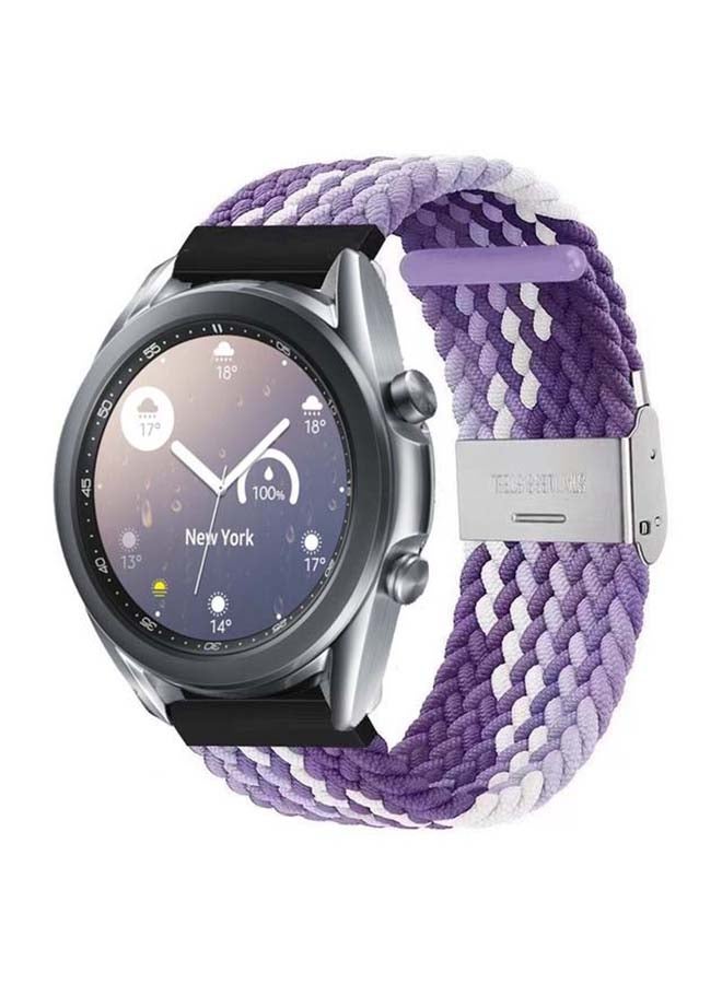 Perfii Adjustable Braided Solo Loop Band For Samsung Galaxy Watch 3 Grape Purple - Image 2