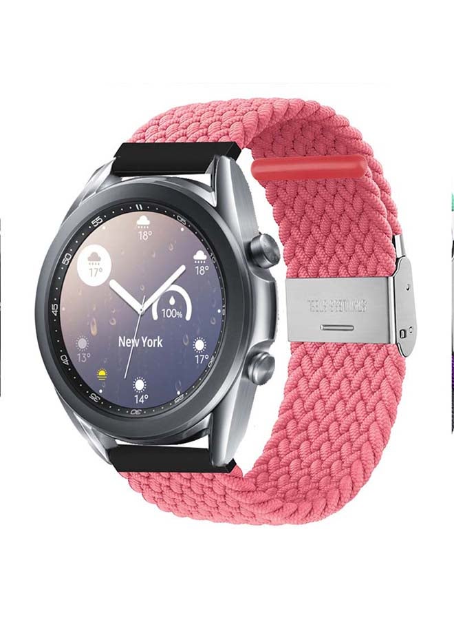 Perfii Adjustable Braided Solo Loop Band For Samsung Galaxy Watch 3 Pink Punch  - Image 2