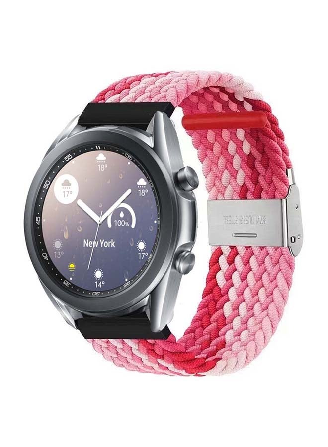 Perfii Adjustable Braided Solo Loop Band For Samsung Galaxy Watch 3 Raspberry  - Image 2