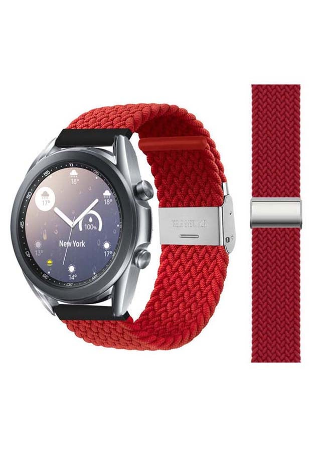 Perfii Adjustable Braided Solo Loop Band For Samsung Galaxy Watch 3 Red  - Image 1