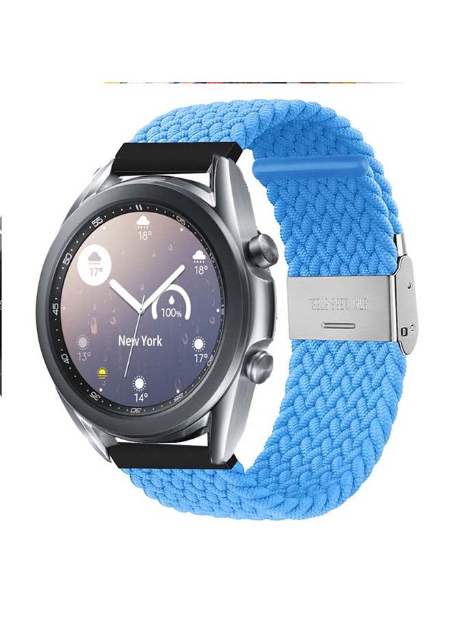 Perfii Adjustable Braided Solo Loop Band For Samsung Galaxy Watch 3 Sky Blue  - Image 2