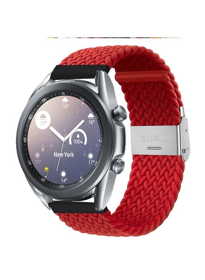Perfii Adjustable Braided Solo Loop Band For Samsung Galaxy Watch 3 Red  - Image 2