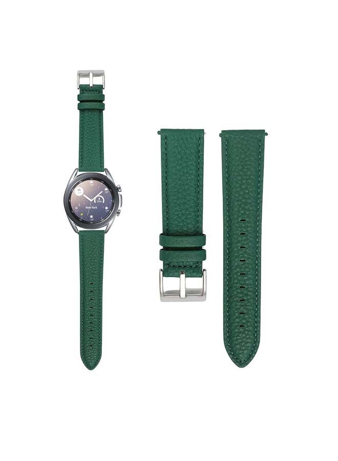 Perfii Genuine Calf Leather Replacement Band For Samsung Galaxy Watch3 Green - Image 1