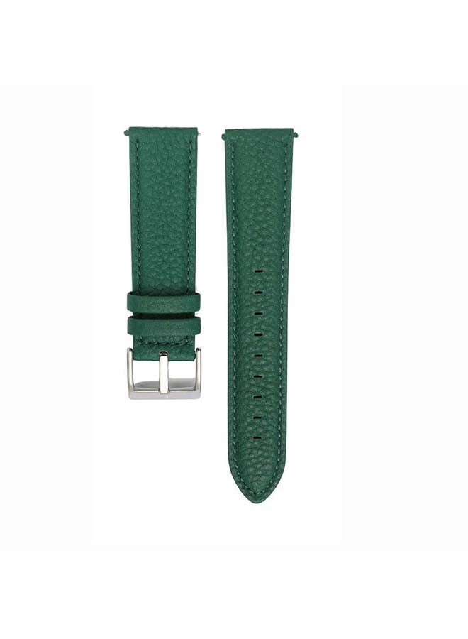 Perfii Genuine Calf Leather Replacement Band For Samsung Galaxy Watch3 Green - Image 2