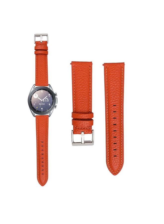 Perfii Genuine Calf Leather Replacement Band For Samsung Galaxy Watch3 Orange - Image 1
