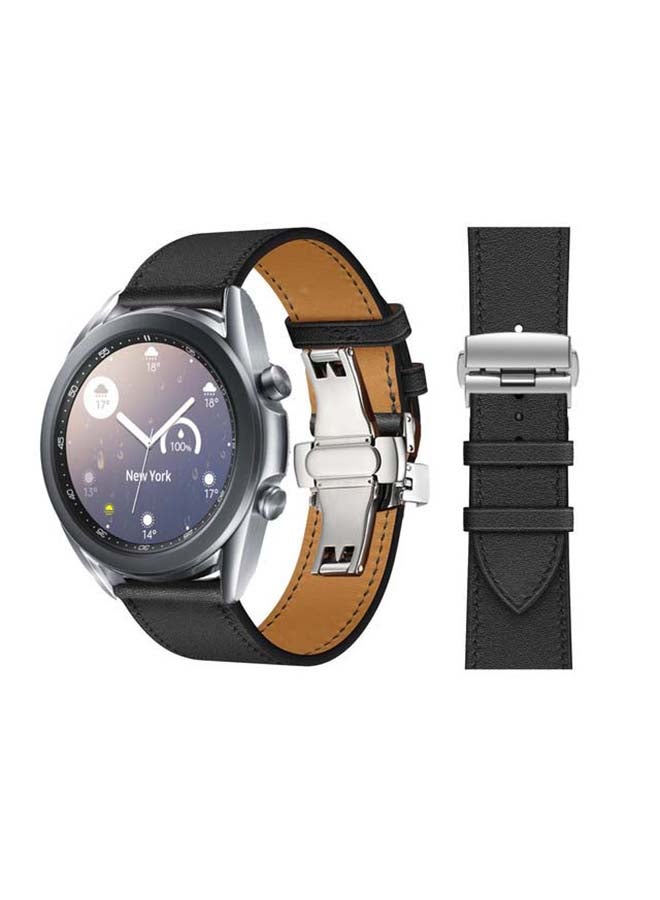 Perfii Replacement Band For Samsung Galaxy Watch3 Supreme Black Silver - Image 1