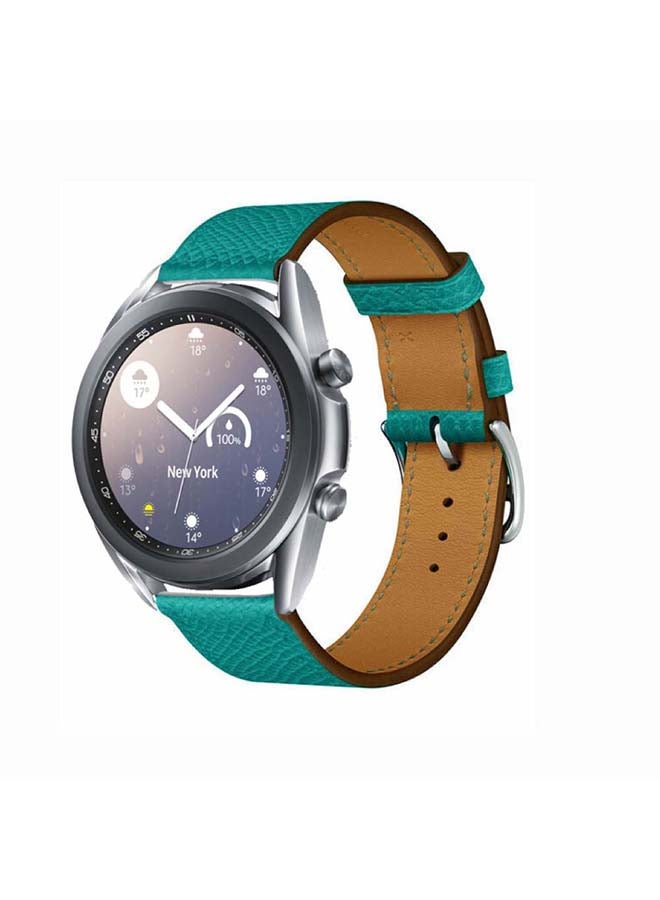 بيرفيي سوار بديل من الجلد الطبيعي لساعة سامسونج جالاكسي 3 مقاس 41 مم أخضر - Image 2