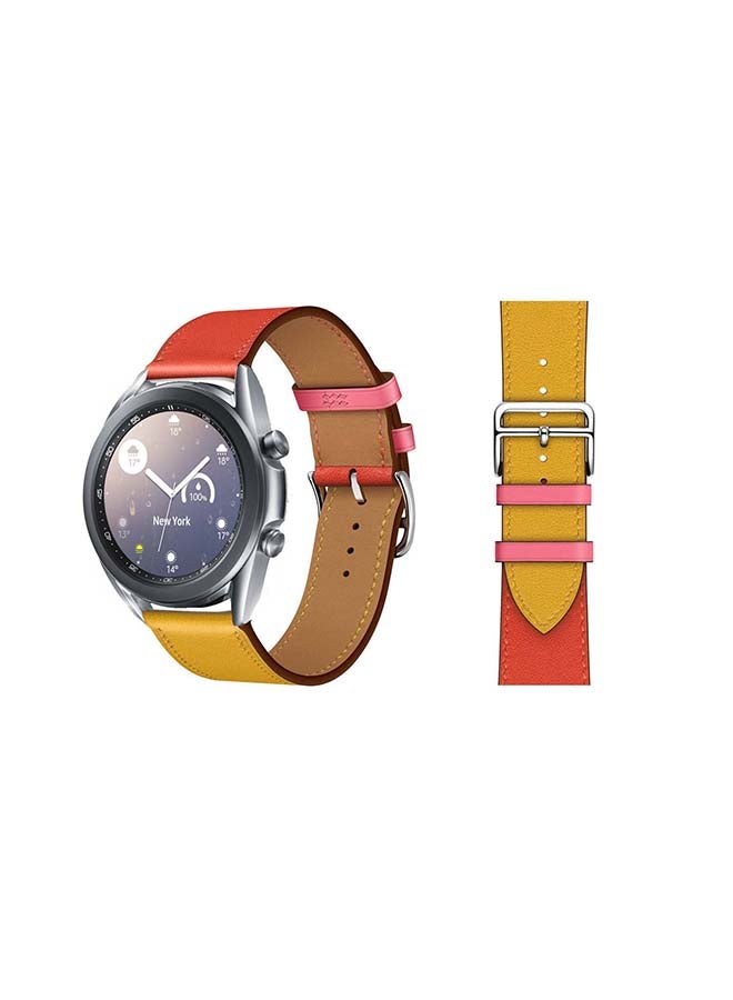Perfii Supreme Genuine Leather Replacement Band For Samsung Galaxy Watch3 41mm Amber - Image 1