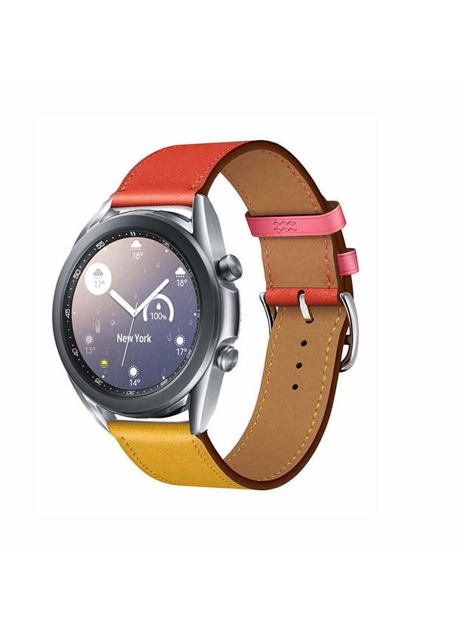 Perfii Supreme Genuine Leather Replacement Band For Samsung Galaxy Watch3 41mm Amber - Image 2