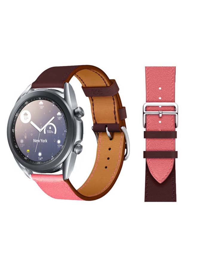 بيرفيي سوار سوبريم بديل من الجلد الطبيعي لساعة سامسونج جالاكسي 3 مقاس 41 مم وردي - Image 1