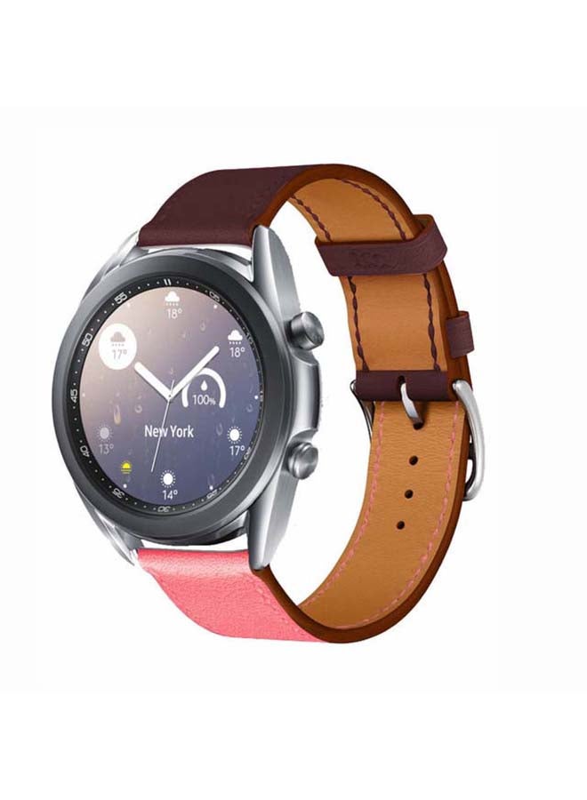 بيرفيي سوار سوبريم بديل من الجلد الطبيعي لساعة سامسونج جالاكسي 3 مقاس 41 مم وردي - Image 2