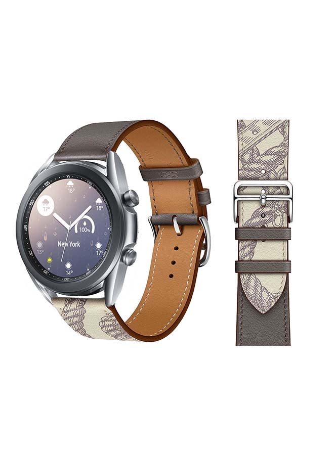 بيرفيي سوار سوبريم بديل من الجلد الطبيعي لساعة سامسونج جالاكسي 3 مقاس 41 مم لون رمادي بيتون - Image 1