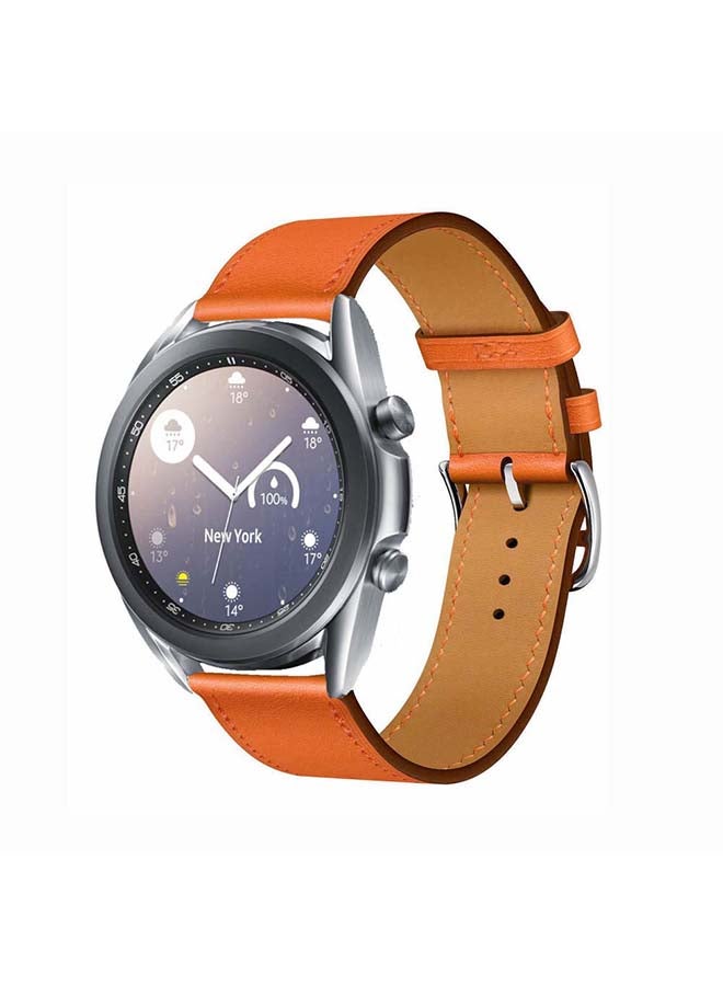 Perfii Supreme Genuine Leather Replacement Band For Samsung Galaxy Watch3 41mm Orange Swift - Image 2