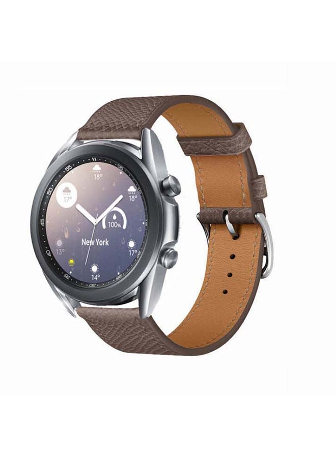 بيرفيي سوار سوبريم بديل من الجلد الطبيعي لساعة سامسونج جالاكسي 3 مقاس 41 مم خطوط رمادي - Image 2