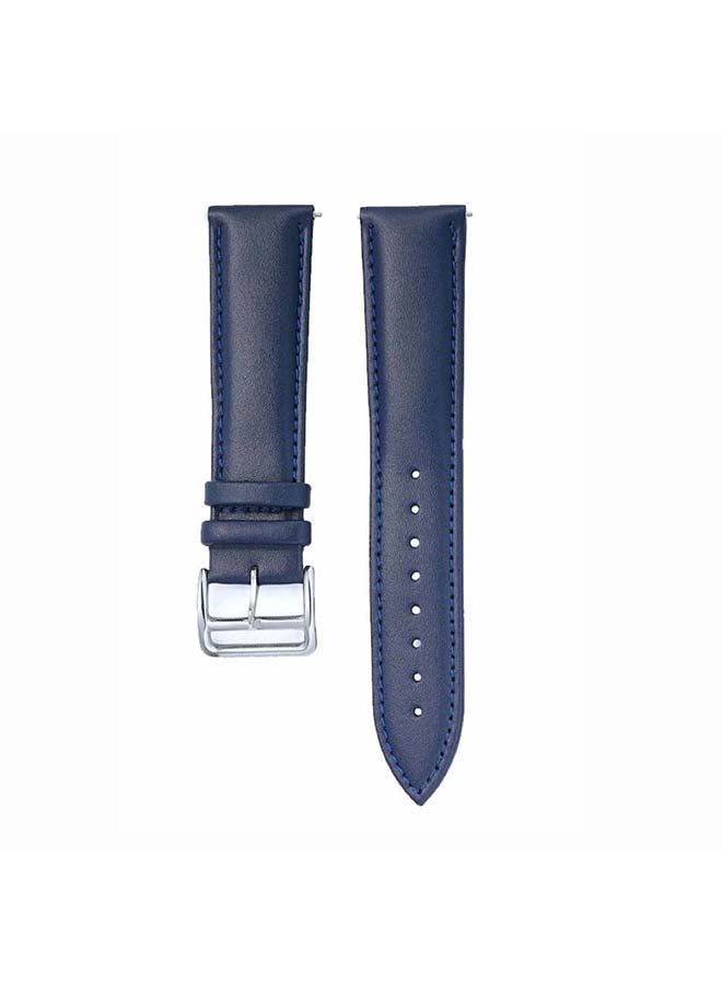 Perfii Genuine Leather Replacement Band for Samsung Galaxy Watch3 41mm Dark Blue - Image 2