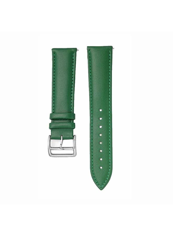 Perfii Genuine Leather Replacement Band for Samsung Galaxy Watch3 41mm Green - Image 2