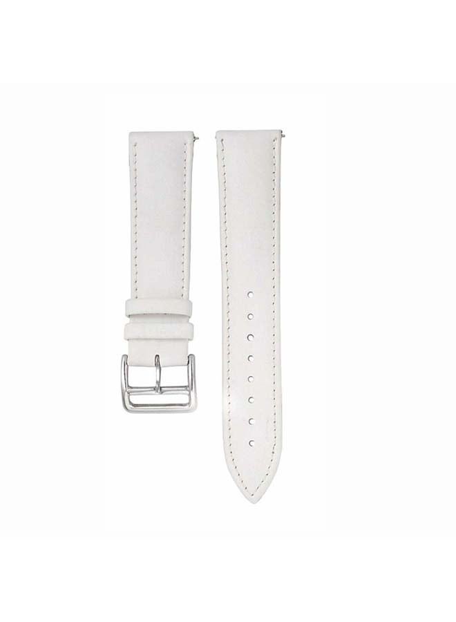 بيرفيي سوار بديل من الجلد الطبيعي لساعة سامسونج جالاكسي 3 مقاس 41 مم أبيض