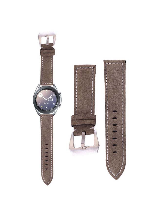 Perfii Washed Genuine Leather Replacement Band For Samsung Galaxy Watch3 41mm Grey - Image 1