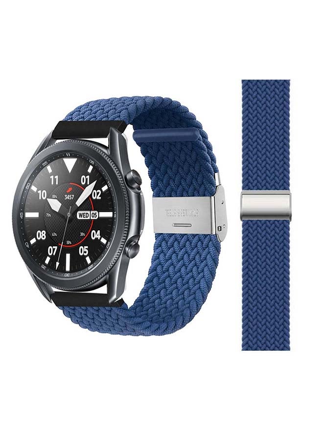 Perfii Adjustable Braided Solo Loop Band for Samsung Galaxy Watch3 45mm Atlantic Blue - Image 1