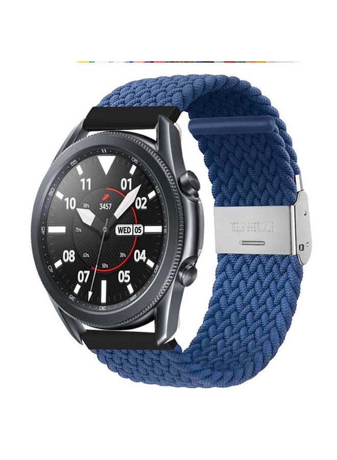 Perfii Adjustable Braided Solo Loop Band for Samsung Galaxy Watch3 45mm Atlantic Blue - Image 2
