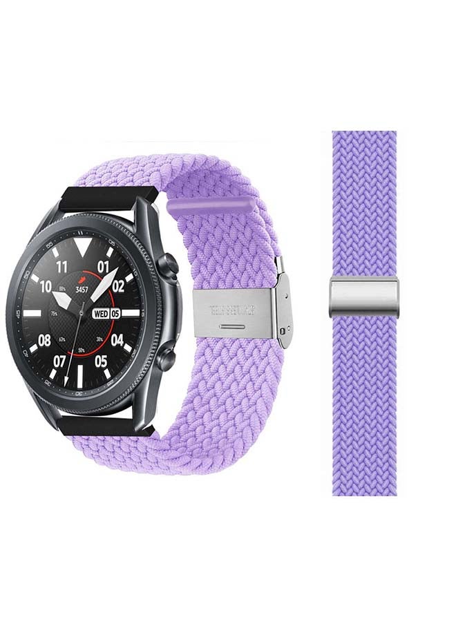 Perfii Adjustable Braided Solo Loop Band for Samsung Galaxy Watch3 45mm Light Purple - Image 1