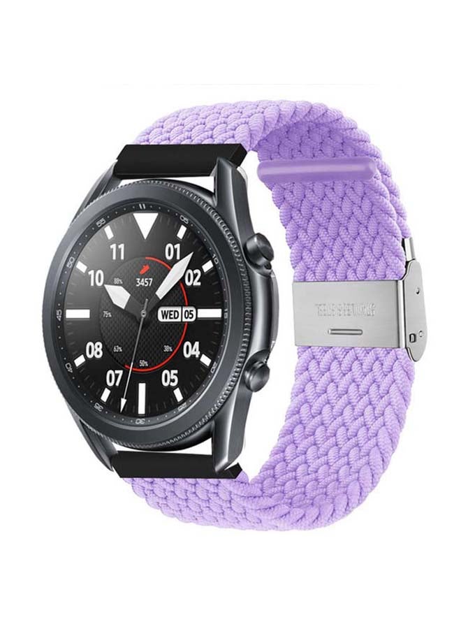 Perfii Adjustable Braided Solo Loop Band for Samsung Galaxy Watch3 45mm Light Purple - Image 2