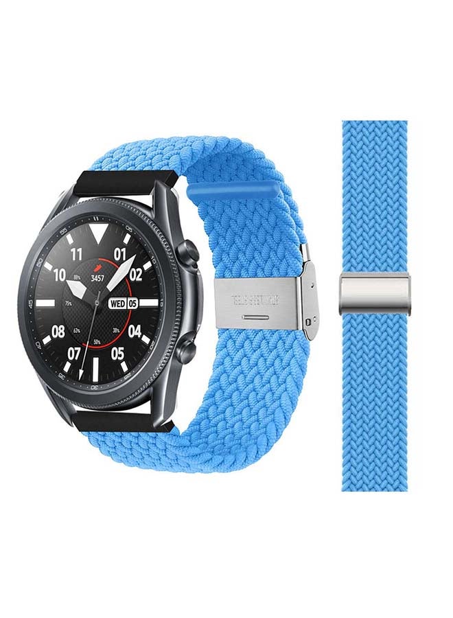 Perfii Adjustable Braided Solo Loop Band for Samsung Galaxy Watch3 45mm Blue - Image 1
