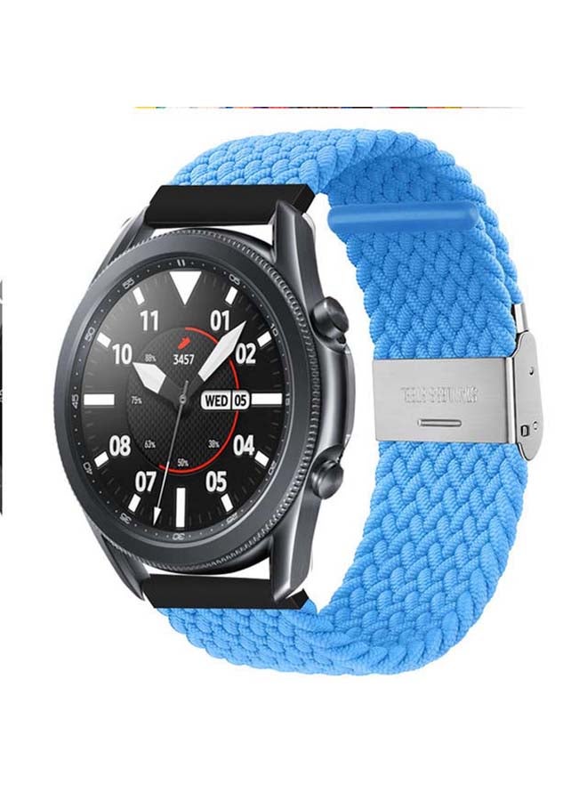Perfii Adjustable Braided Solo Loop Band for Samsung Galaxy Watch3 45mm Blue - Image 2