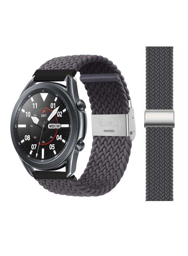 Perfii Adjustable Braided Solo Loop Band for Samsung Galaxy Watch3 45mm Brown - Image 1