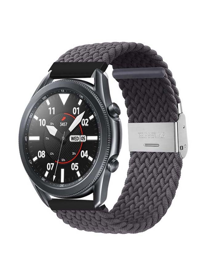 Perfii Adjustable Braided Solo Loop Band for Samsung Galaxy Watch3 45mm Brown - Image 2