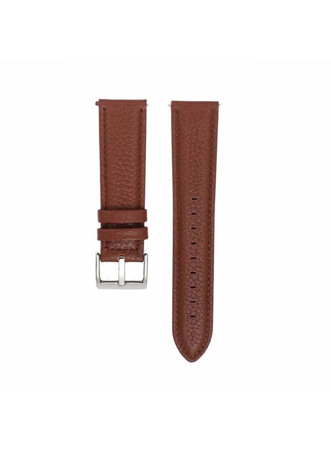 Perfii Genuine Calf Leather Replacement Band for Samsung Galaxy Watch3 45mm Brown - Image 2