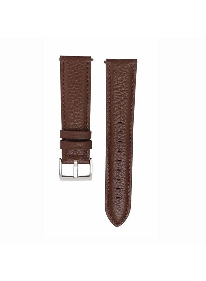 Perfii Genuine Calf Leather Replacement Band for Samsung Galaxy Watch3 45mm Brown - Image 2
