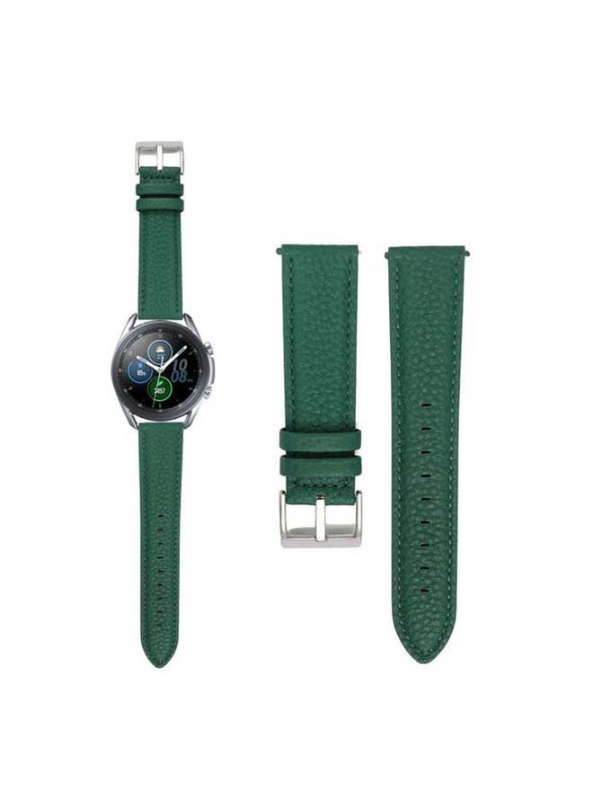 Perfii Genuine Calf Leather Replacement Band for Samsung Galaxy Watch3 45mm Green - Image 1