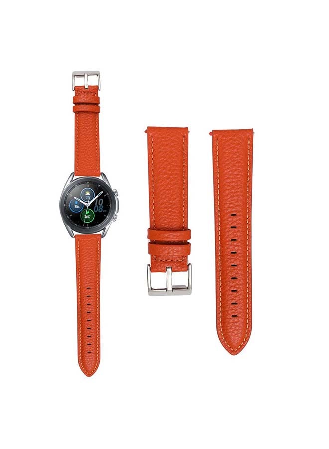Perfii Genuine Calf Leather Replacement Band for Samsung Galaxy Watch3 45mm Red - Image 1