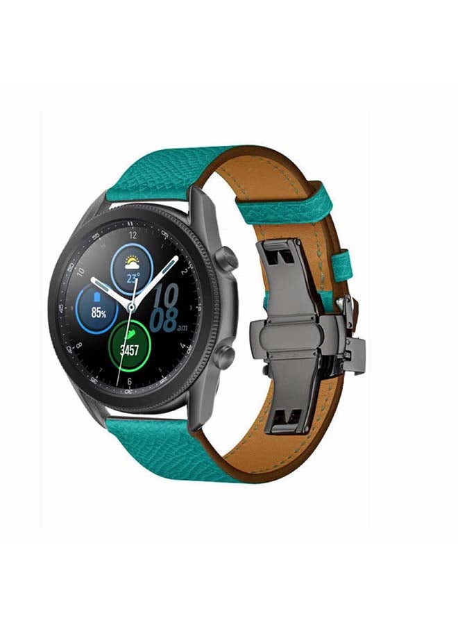 بيرفيي سوار بديل من الجلد الطبيعي لساعة سامسونج جالاكسي 3 مقاس 45 مم أخضر - Image 2