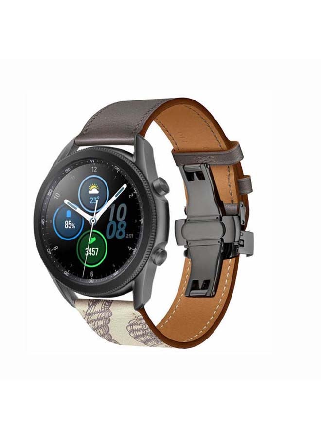 Perfii Genuine Leather Replacement Band for Samsung Galaxy Watch3 45mm Multicolour  - Image 2