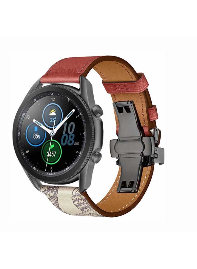 Perfii Genuine Leather Replacement Band for Samsung Galaxy Watch3 45mm Multicolour - Image 2