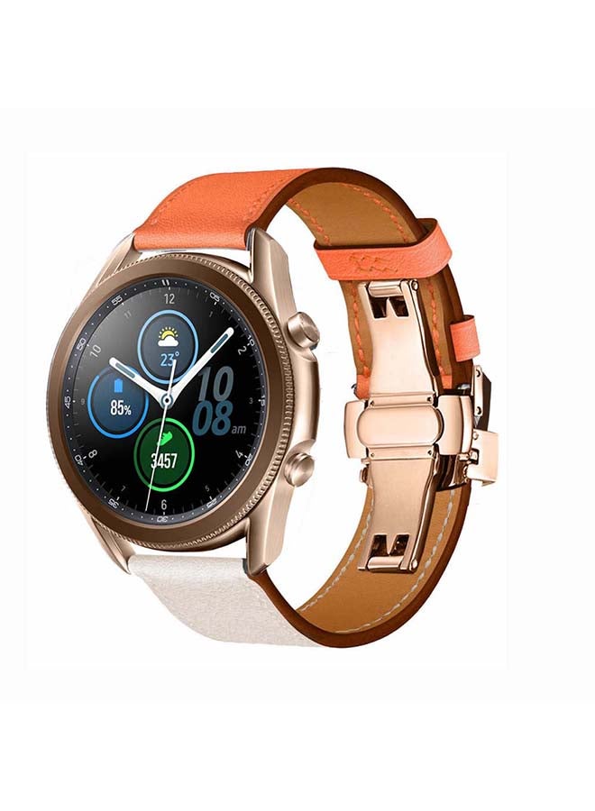 Perfii Genuine Leather Replacement Band for Samsung Galaxy Watch3 45mm Multicolour - Image 2