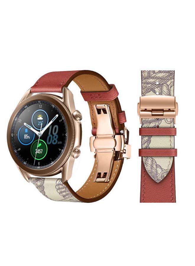 بيرفيي سوار بديل من الجلد الطبيعي لساعة سامسونج جالاكسي 3 مقاس 45 مم متعدد الألوان - Image 1