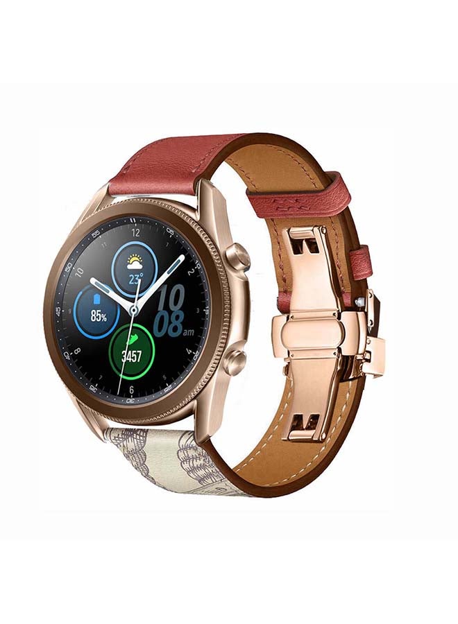 بيرفيي سوار بديل من الجلد الطبيعي لساعة سامسونج جالاكسي 3 مقاس 45 مم متعدد الألوان - Image 2