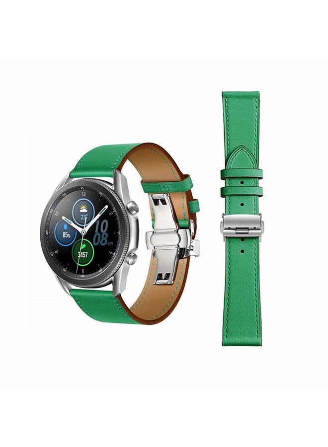 بيرفيي سوار بديل من الجلد الطبيعي لساعة سامسونج جالاكسي 3 مقاس 45 مم أخضر - Image 1