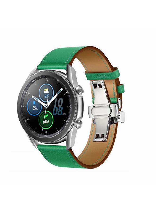 بيرفيي سوار بديل من الجلد الطبيعي لساعة سامسونج جالاكسي 3 مقاس 45 مم أخضر - Image 2