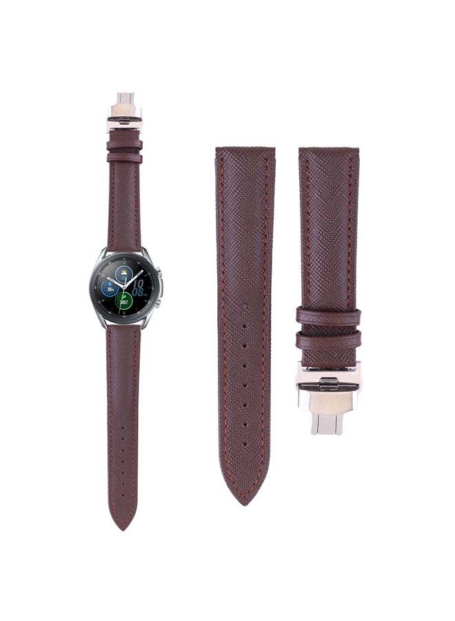 بيرفيي سوار بديل من جلد سافيانو الأصلي لساعة سامسونج جالاكسي 3 مقاس 45 مم بني - Image 2