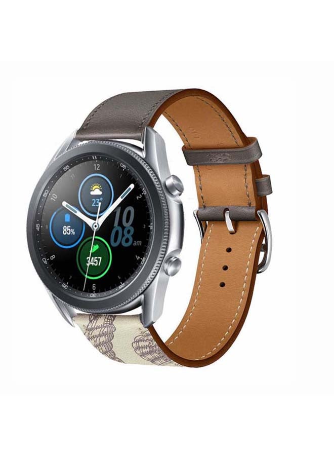 Perfii Supreme Genuine Leather Replacement Band for Samsung Galaxy Watch 3 45mm Grey - Image 2