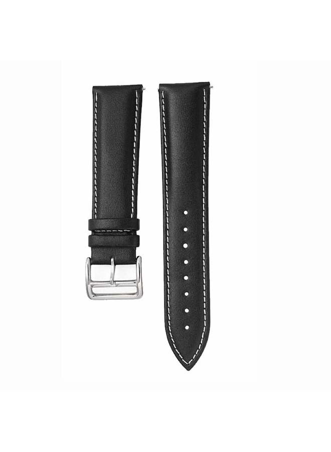 Perfii Genuine Leather Replacement Band for Samsung Galaxy Watch 3 45mm Black - Image 2
